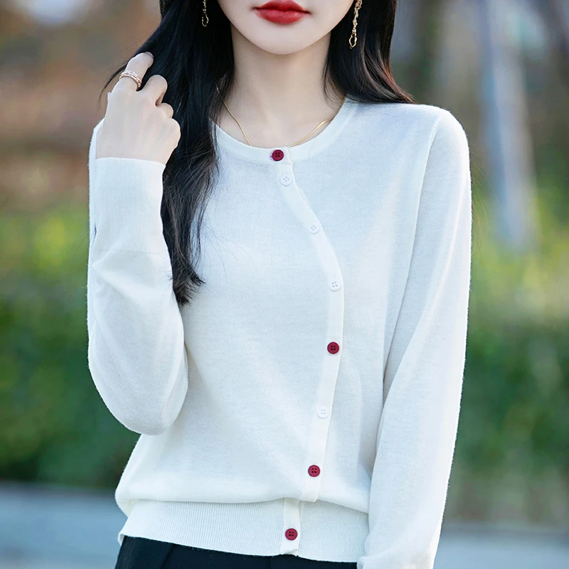 【精纺羊毛】圆门襟开衫PY6169