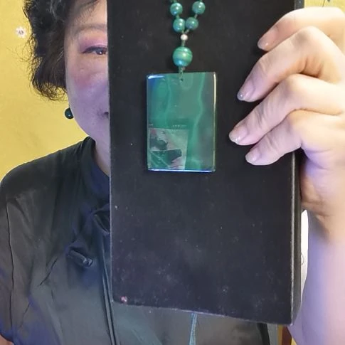 孔雀石颈饰合金项链