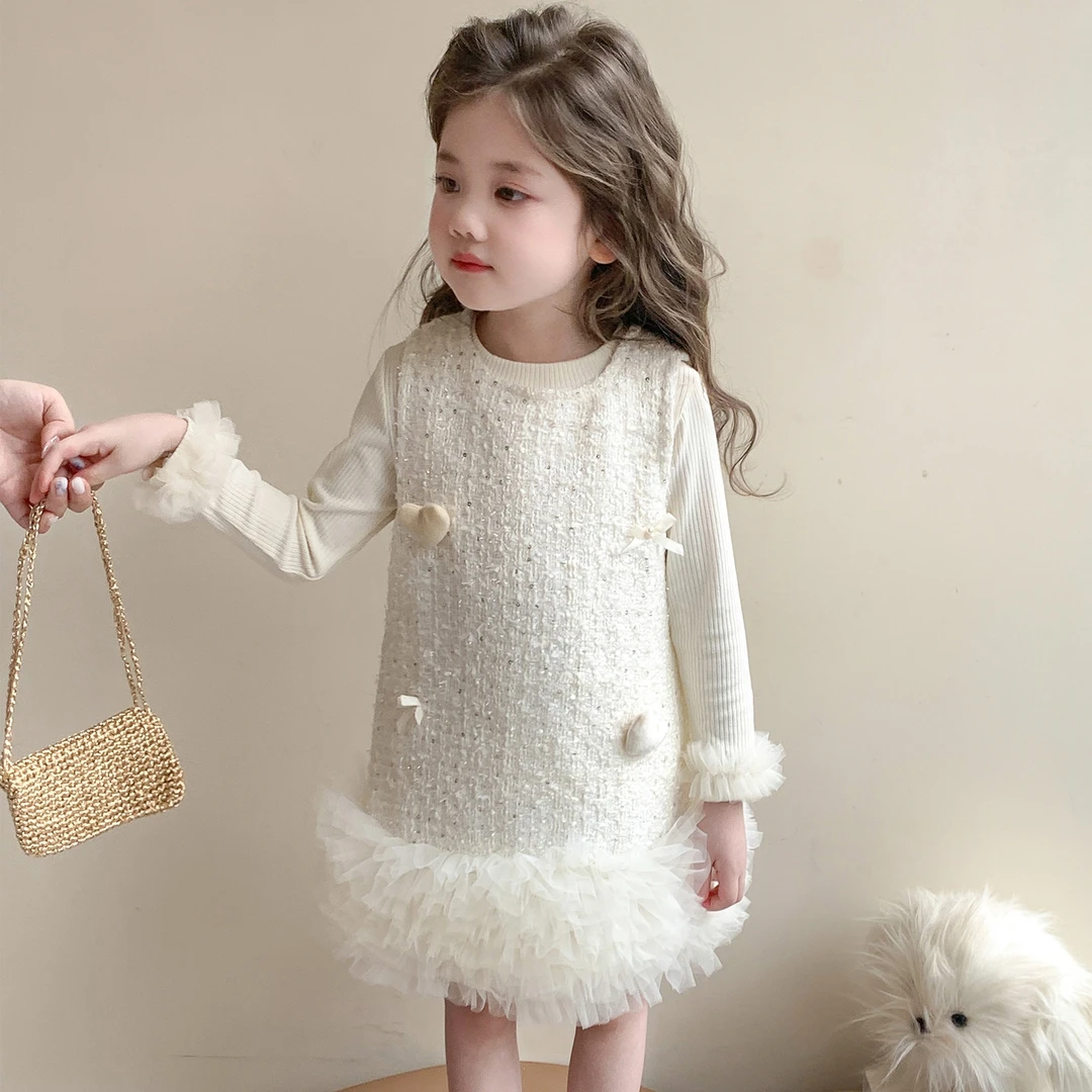 女童小香风连衣裙2025新款洋气儿童春秋款公主裙宝宝生日礼服裙子