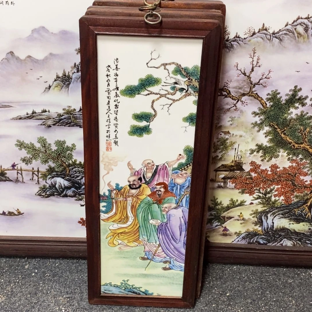 瓷片55*21 景德镇瓷板画柴窑烧制