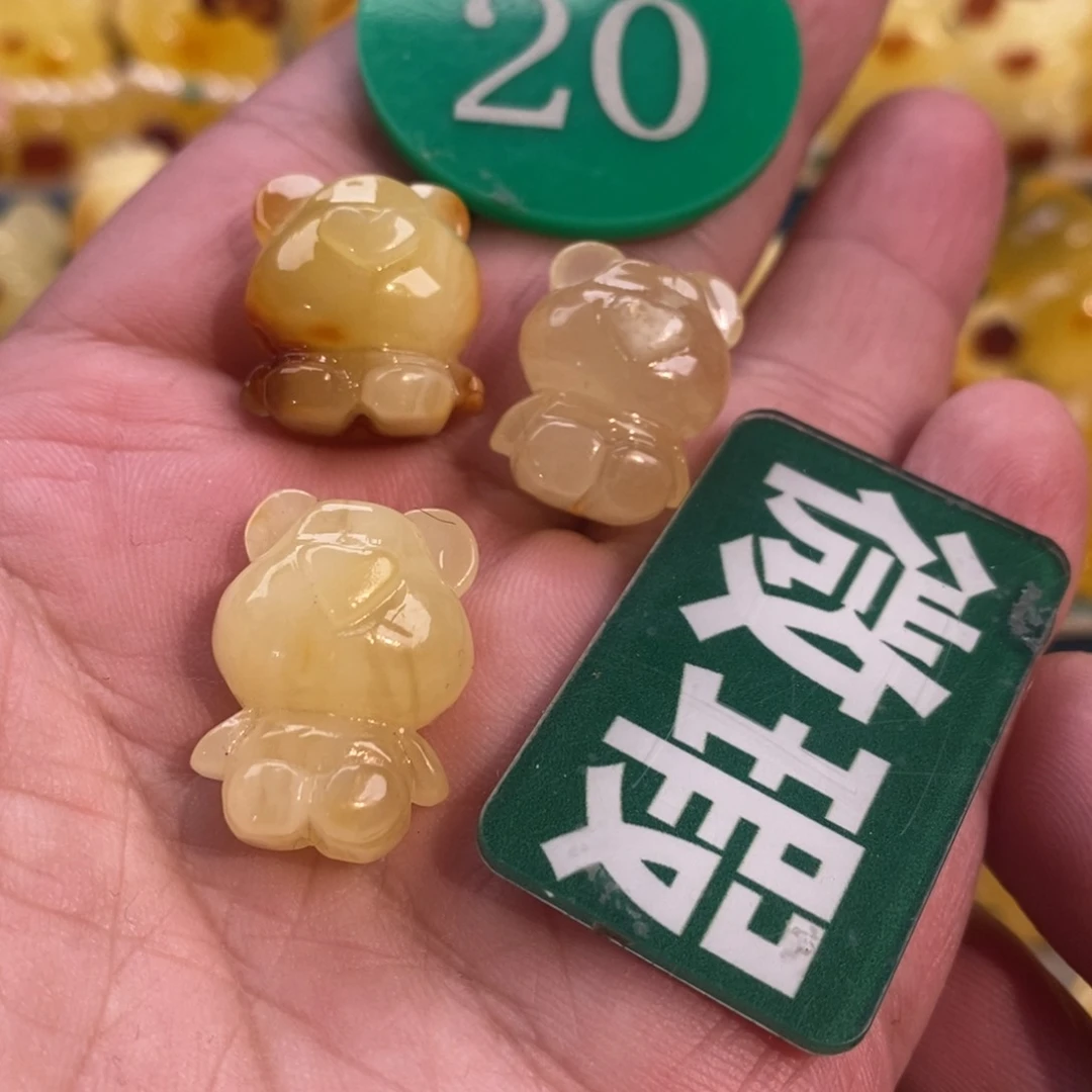 琥珀未镶嵌耳饰裸石