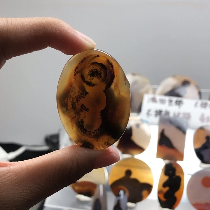 玛瑙/玉髓银S925镀金镶嵌珠宝半成品36