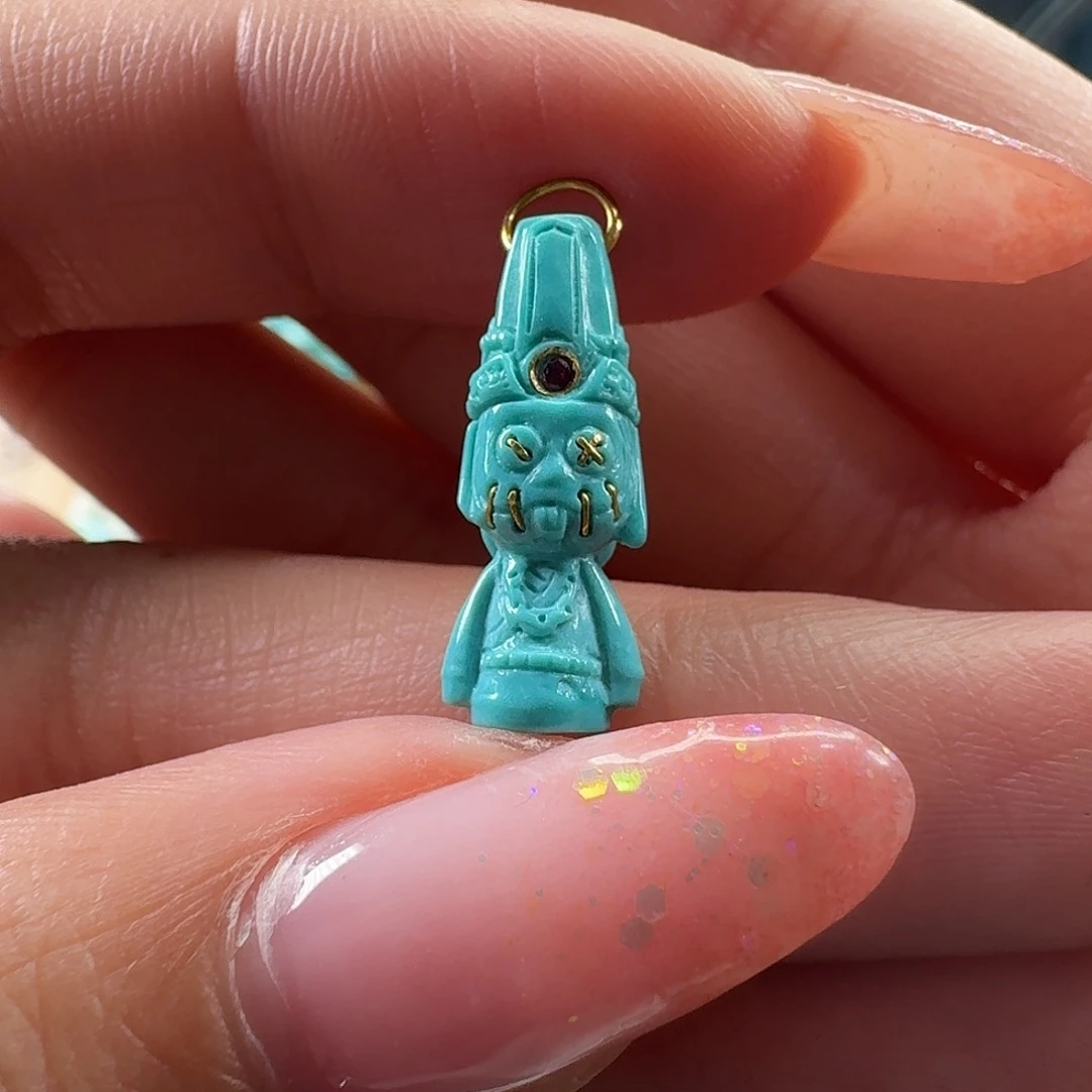 绿松石未镶嵌吊坠(不含链)黑白无常