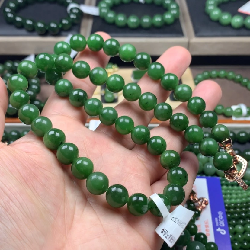 【闪购商品】和田玉（碧玉）颈饰未镶嵌10mm放漏