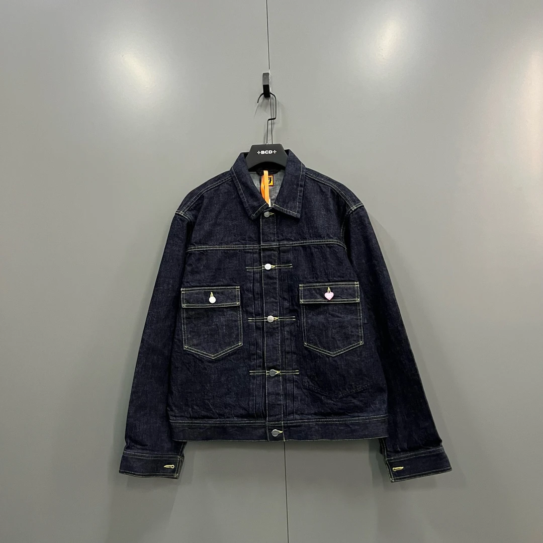 95新 HUMAN MADE （jp）217背后卡通logo印花牛仔外套 XXL码