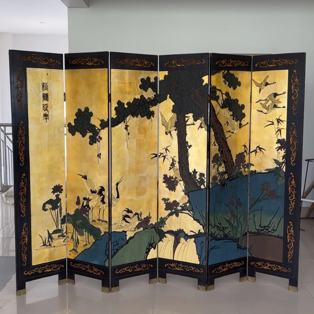 绘画屏风框画茶空间设计