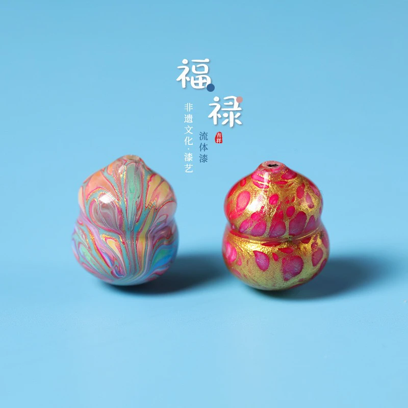 手工非遗大漆圆滚滚葫芦创意手机链文玩手串工艺品配件