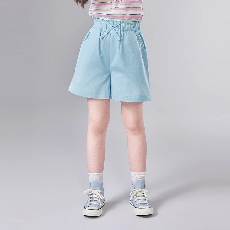 笛莎童装裤子25年新款休闲中童女孩儿童棉感纱卡短裤女童夏季