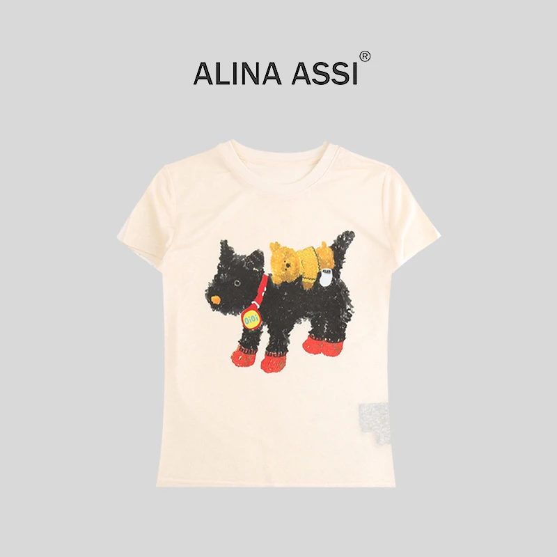 【一个艺】2025春夏新款百搭简约显瘦女短袖上衣U0304