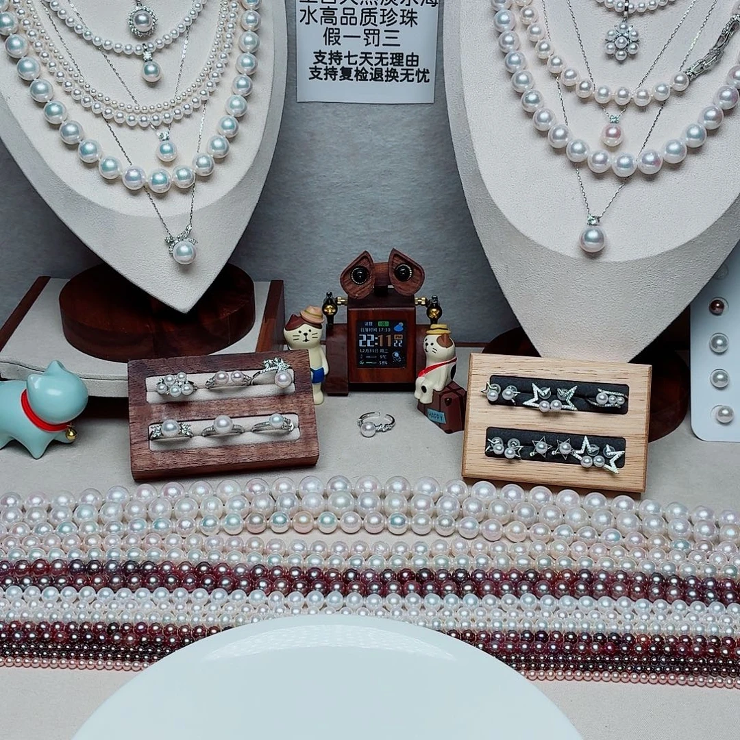 S***g淡水珍珠颈饰银S925镶嵌