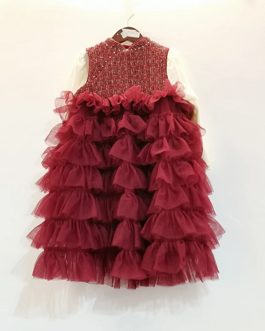 拾装彩衣  女童蛋糕连衣裙公主裙背心裙两件套