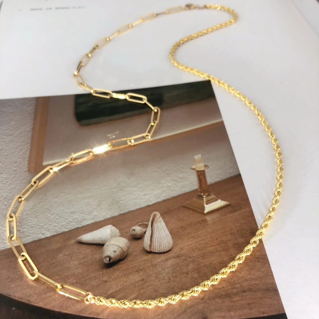 【皇冠轻奢】18k金 | 精工加粗加长AB链 欧美朋克风 60cm