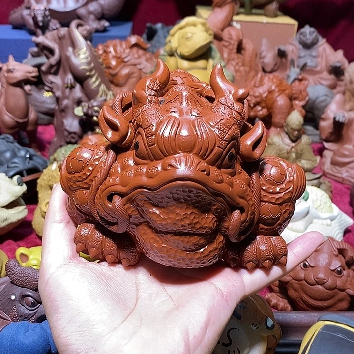 益***水紫砂茶宠宜兴紫砂金蟾