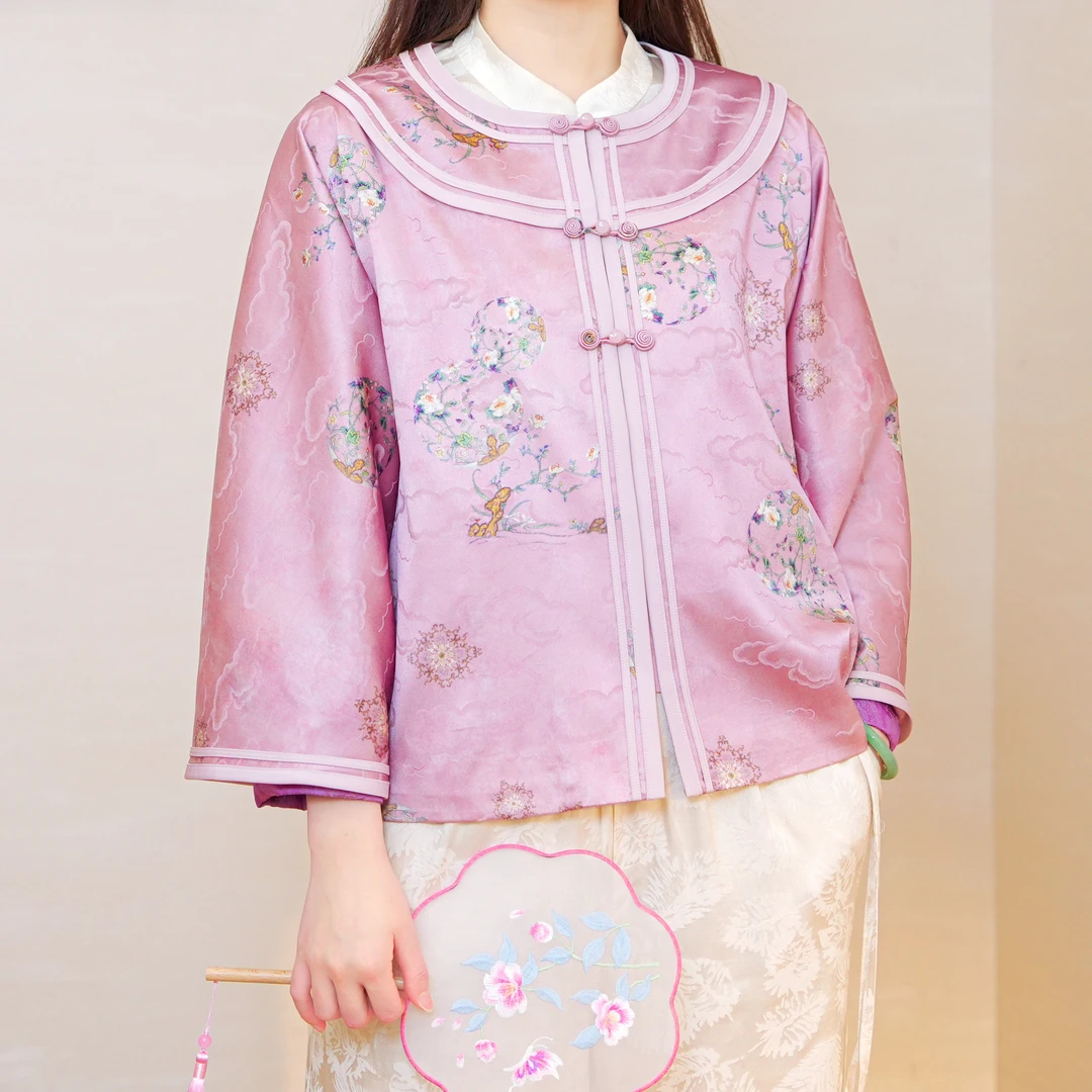 【婉颜】100桑蚕丝重锻新中式云肩外套·23W0006