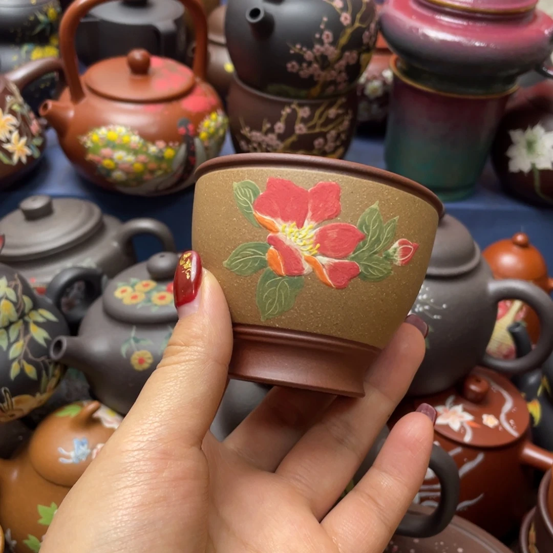 红泥茶杯紫砂主人杯120cc