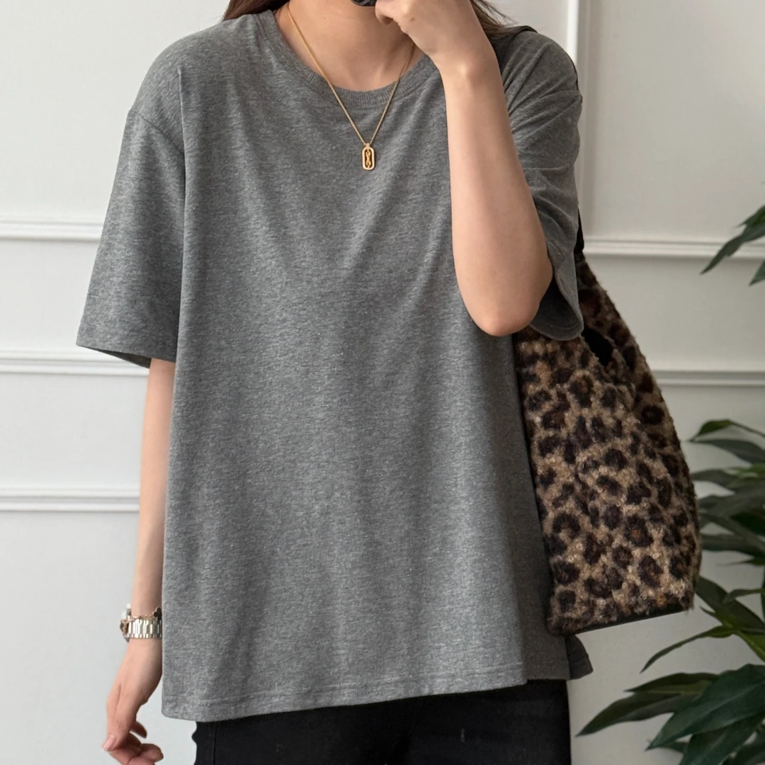 美亚恩NANA【彩色点点】圆领纯色宽松大版T恤显瘦短袖均码！C0192