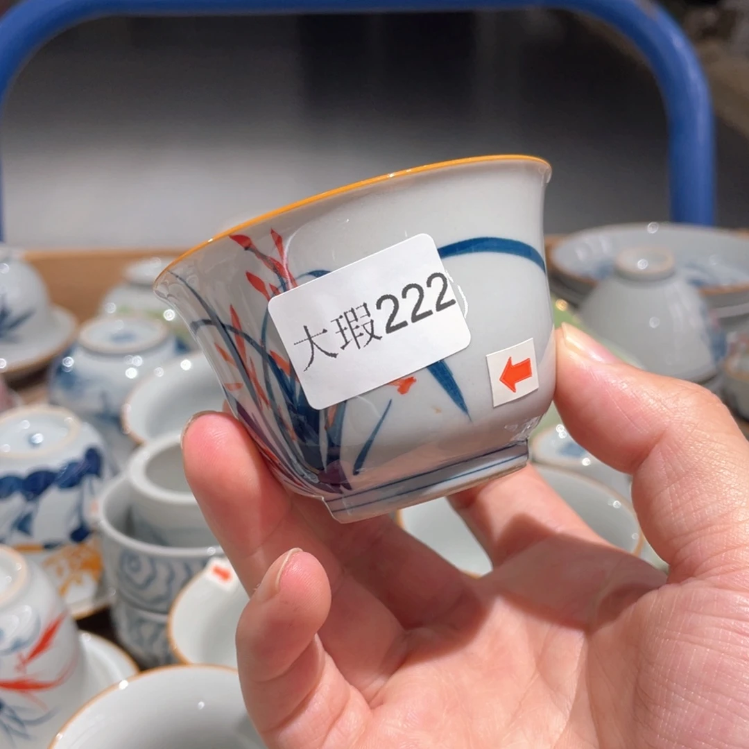 釉下手绘茶具微瑕