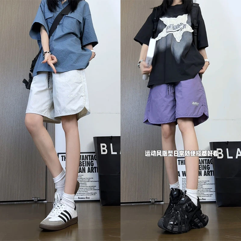 夏季薄款速干短裤男女宽松大码休闲透气运动五分裤子潮流沙滩裤