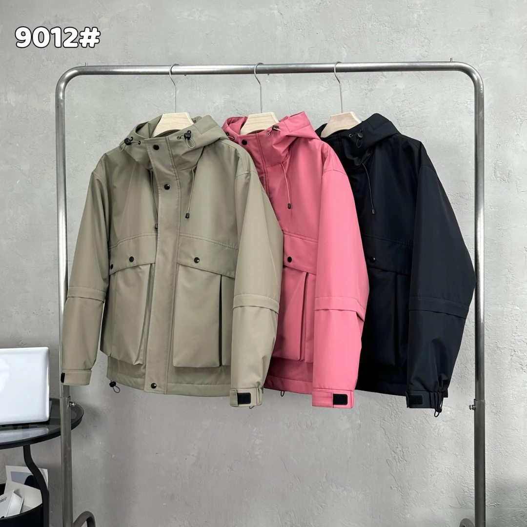 【草莓玫瑰】秋冬宽松大口袋户外机能风穿搭情侣款冲锋衣棉服9012