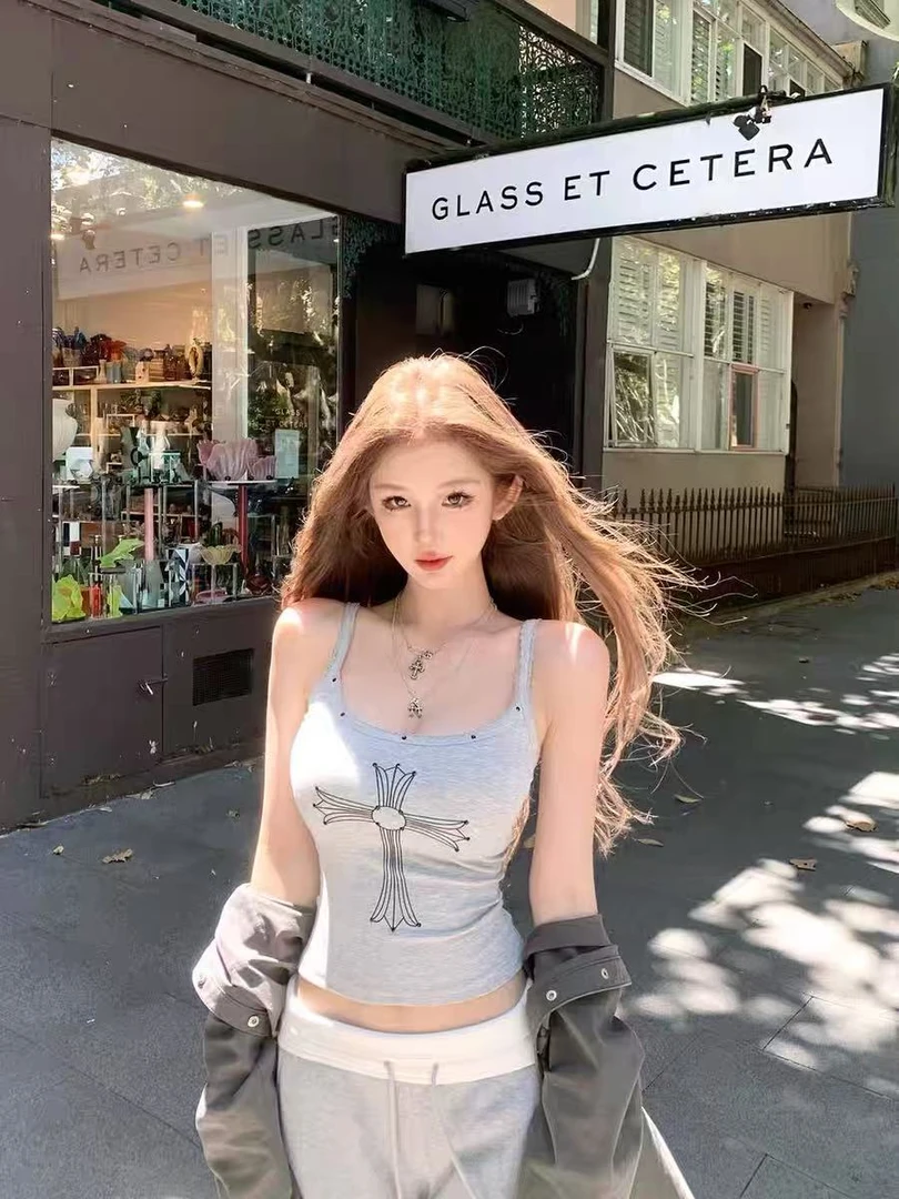 纯欲艺术生带胸垫吊带背心内搭女春夏外穿性感辣妹无袖上衣高级感