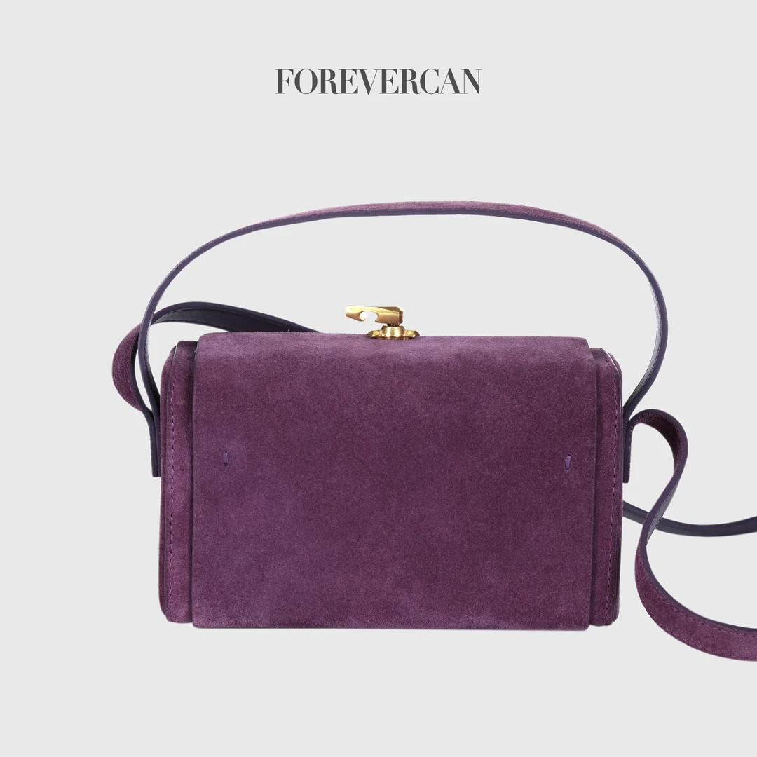 FOREVERCAN【新品彩蛋】紫色方形牛皮包包SS25783