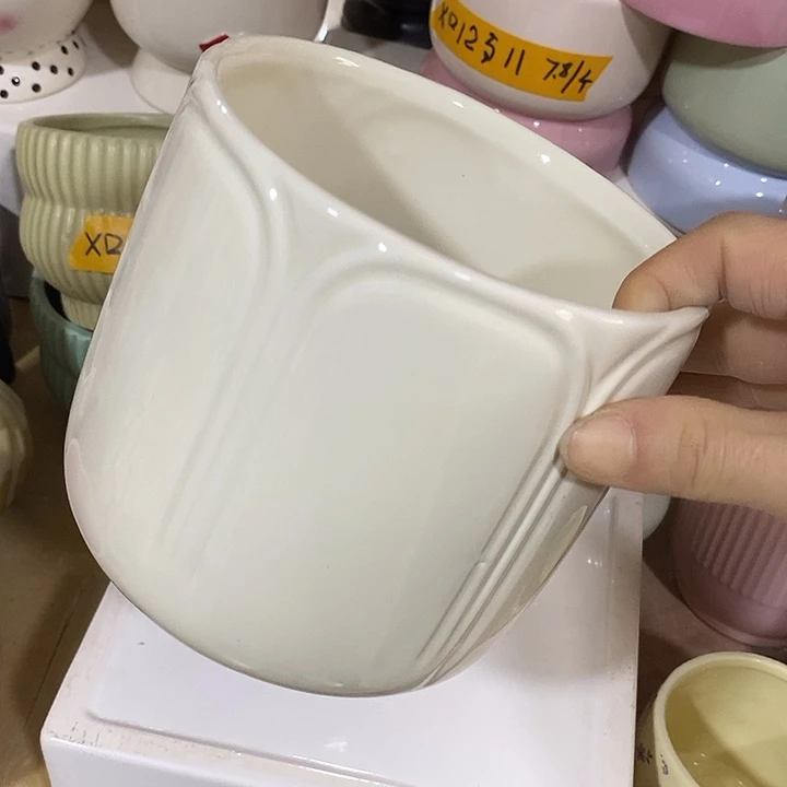 陶盆有孔 瑕疵针孔漏釉介意勿拍外口 13外高13