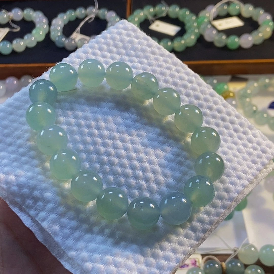 定制翡翠未镶嵌翡翠手串卡12+