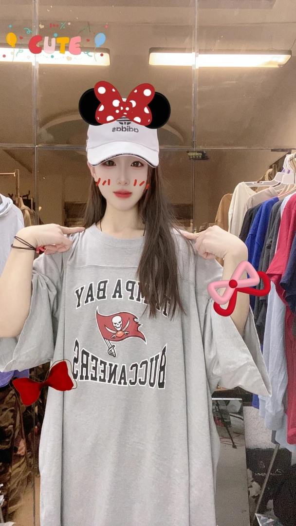 外贸高品质男女同款棒球T恤灰色