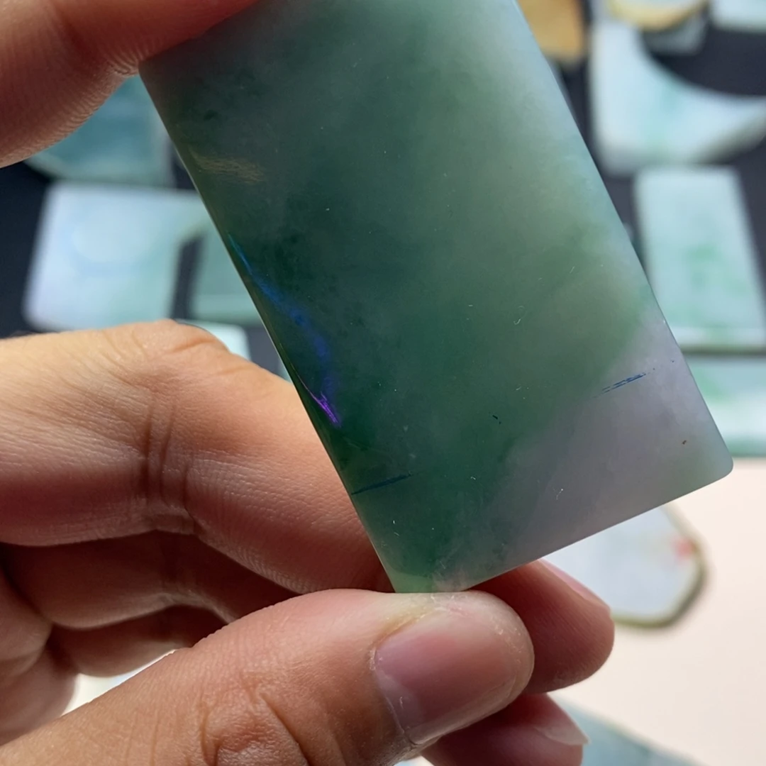 定制翡翠未镶嵌3.4满色无事牌包工包料