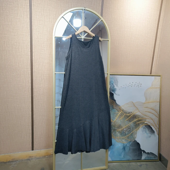 BG317孕妇灰色背心裙110-140