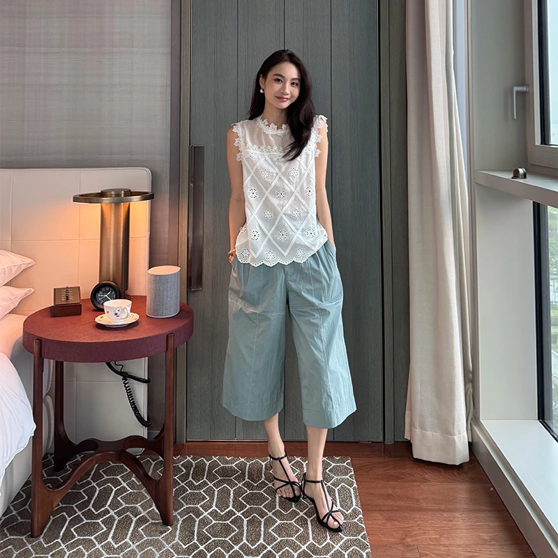 KEEP KAPU靠谱【独家回忆】定制定染休闲显瘦七分阔腿裤KP250002