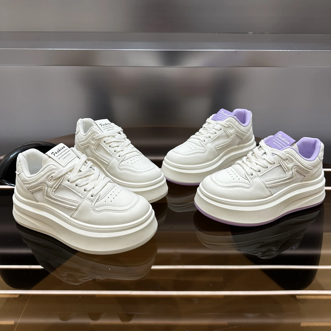 【可妮】网面小白鞋女春季新款小个子网面增高休闲运动板鞋JX701