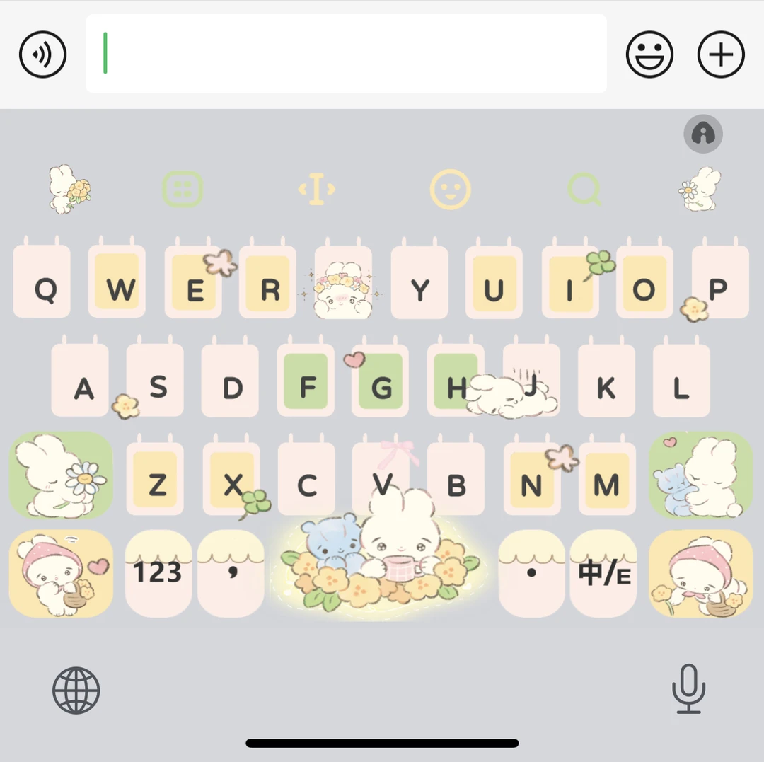 可爱兔去郊游/ios苹果安卓百度输入法皮肤双色美化包可爱周边素材
