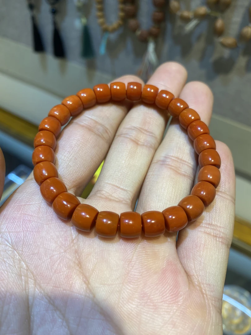 南红柿子红手串8mm直切男女合适