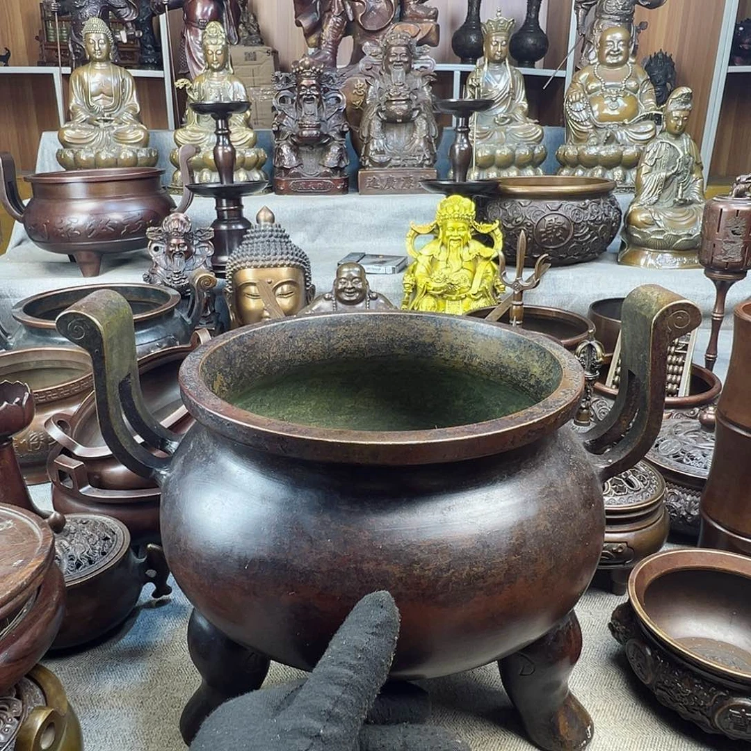 未铜香炉铜摆件铜工艺品风水摆件