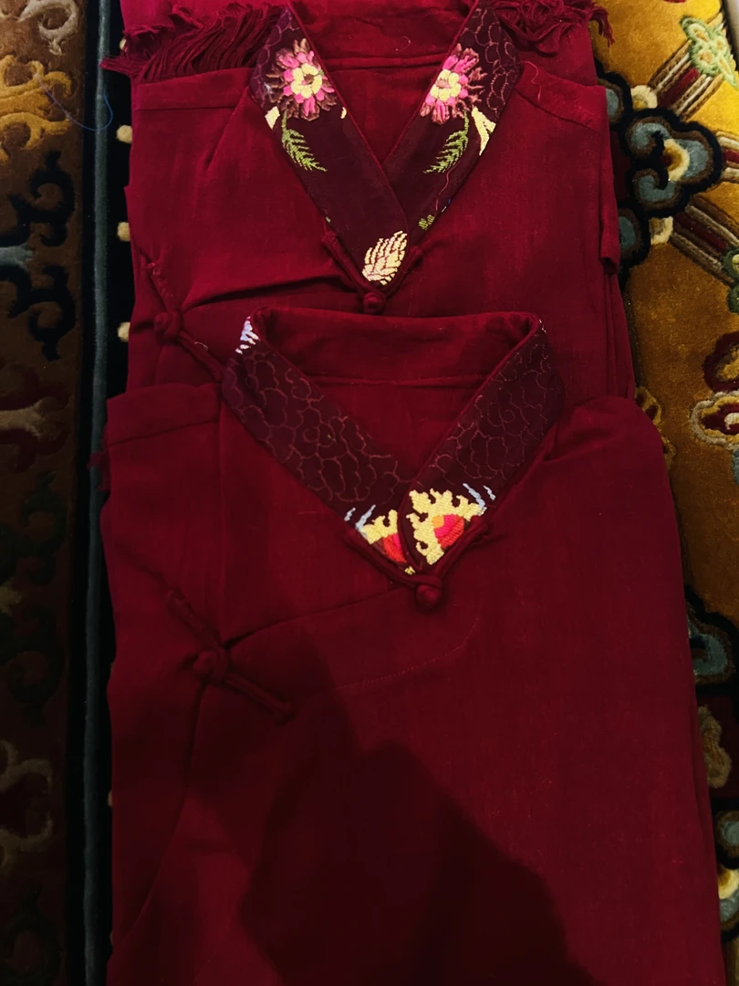 宽松型常规款衬衫外套加绒复古上衣服装中国风中式秋冬红色