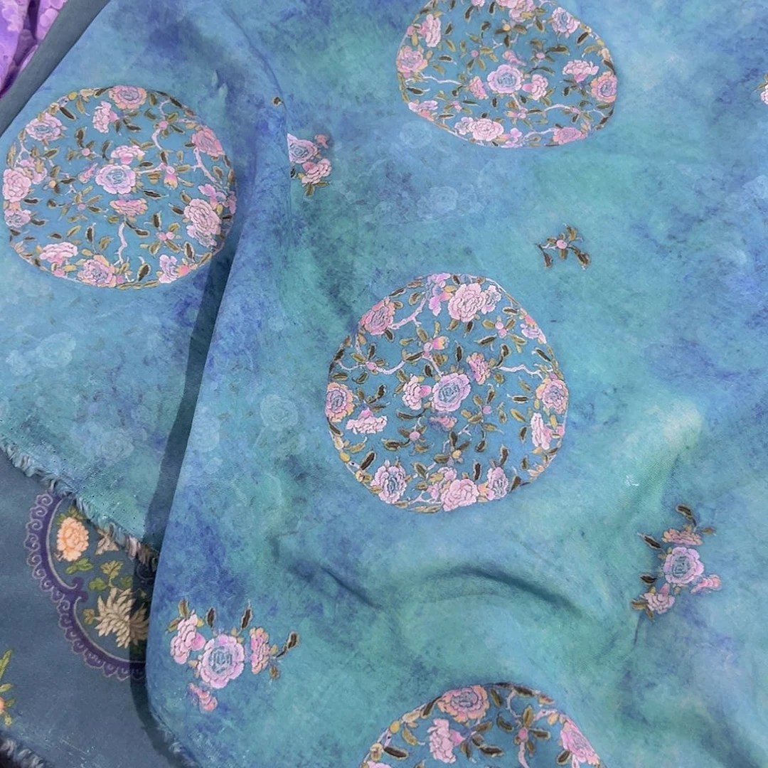 一米价纯天丝斜纹1.4米宽果子布艺地卷