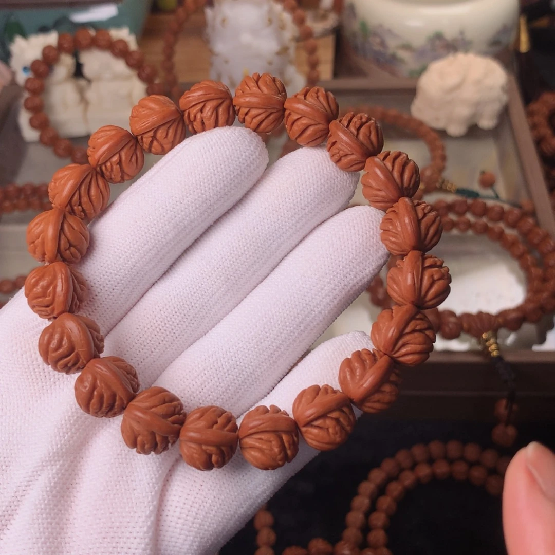 桃核吊坠金蟾手串14