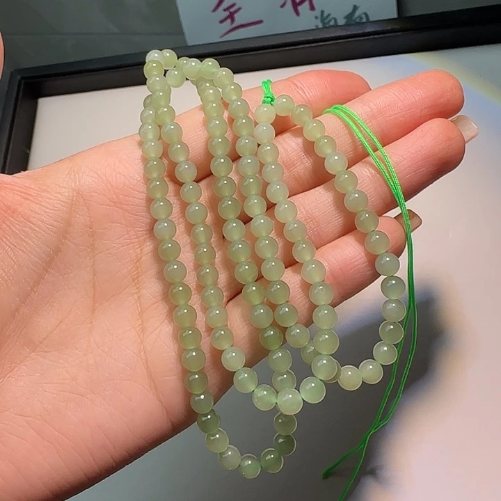 和田玉未镶嵌颈饰5mm和田玉