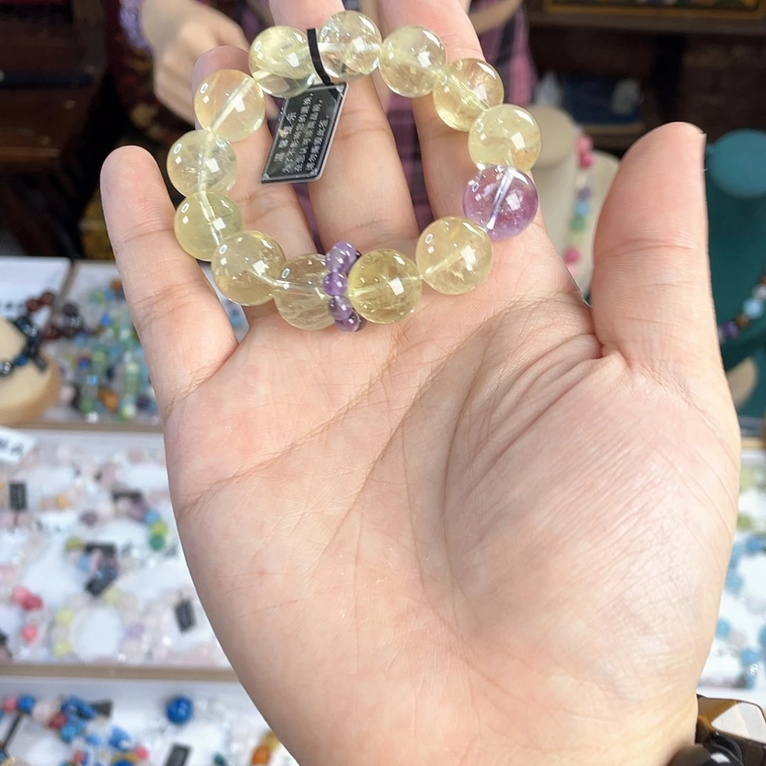 水晶手链银S925镀金镶嵌