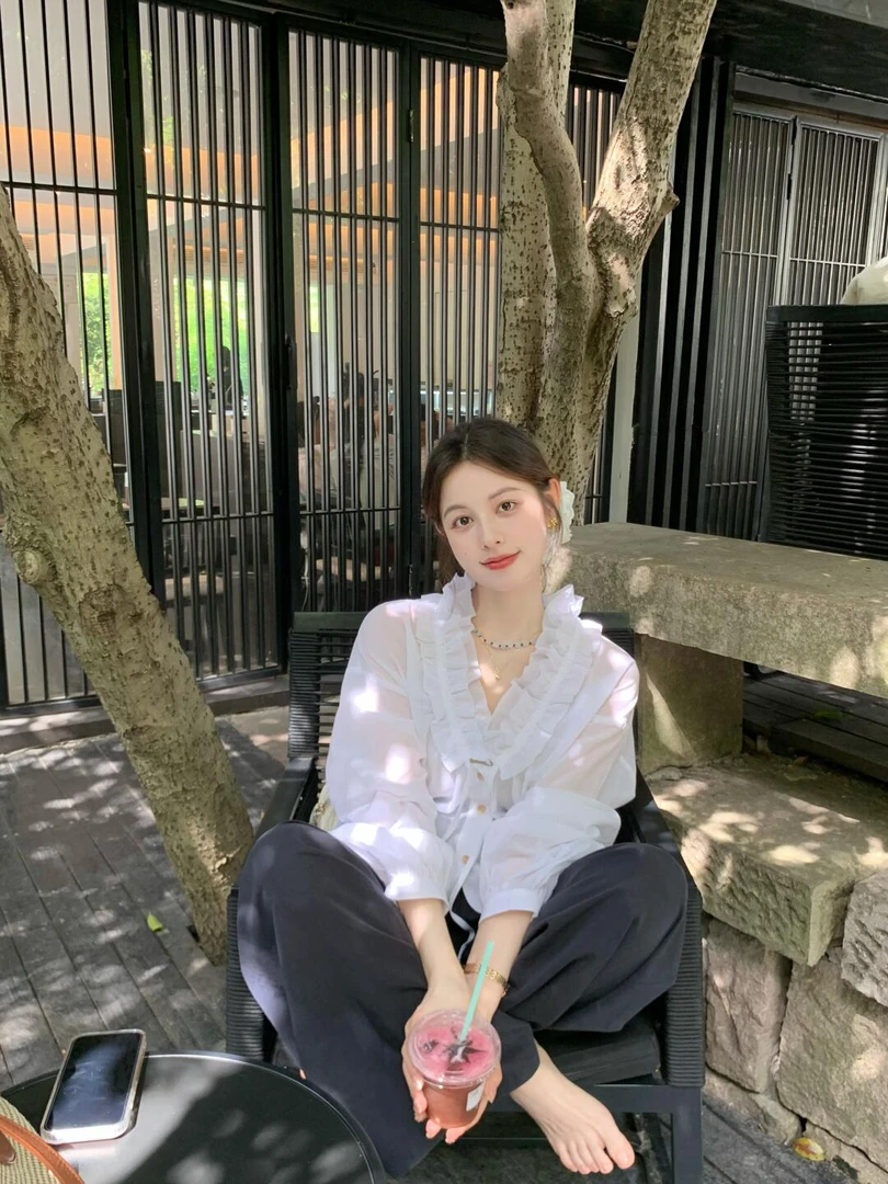 2025秋季白色新款韩系气质衬衫上衣法式修身显瘦裤子洋气衣服女