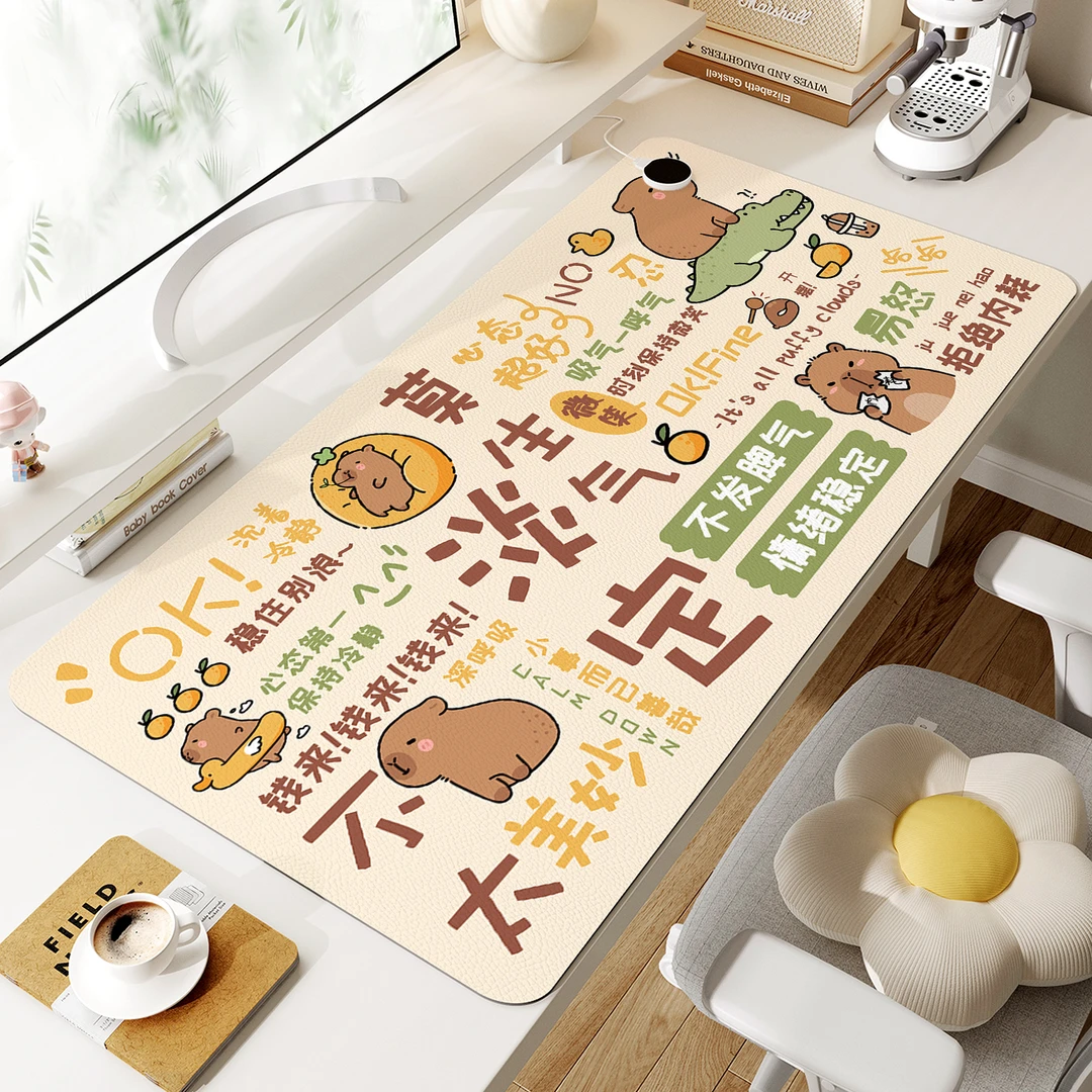 冬季卡通加热鼠标垫办公室桌面暖手垫儿童学习暖桌垫工位取暖神器