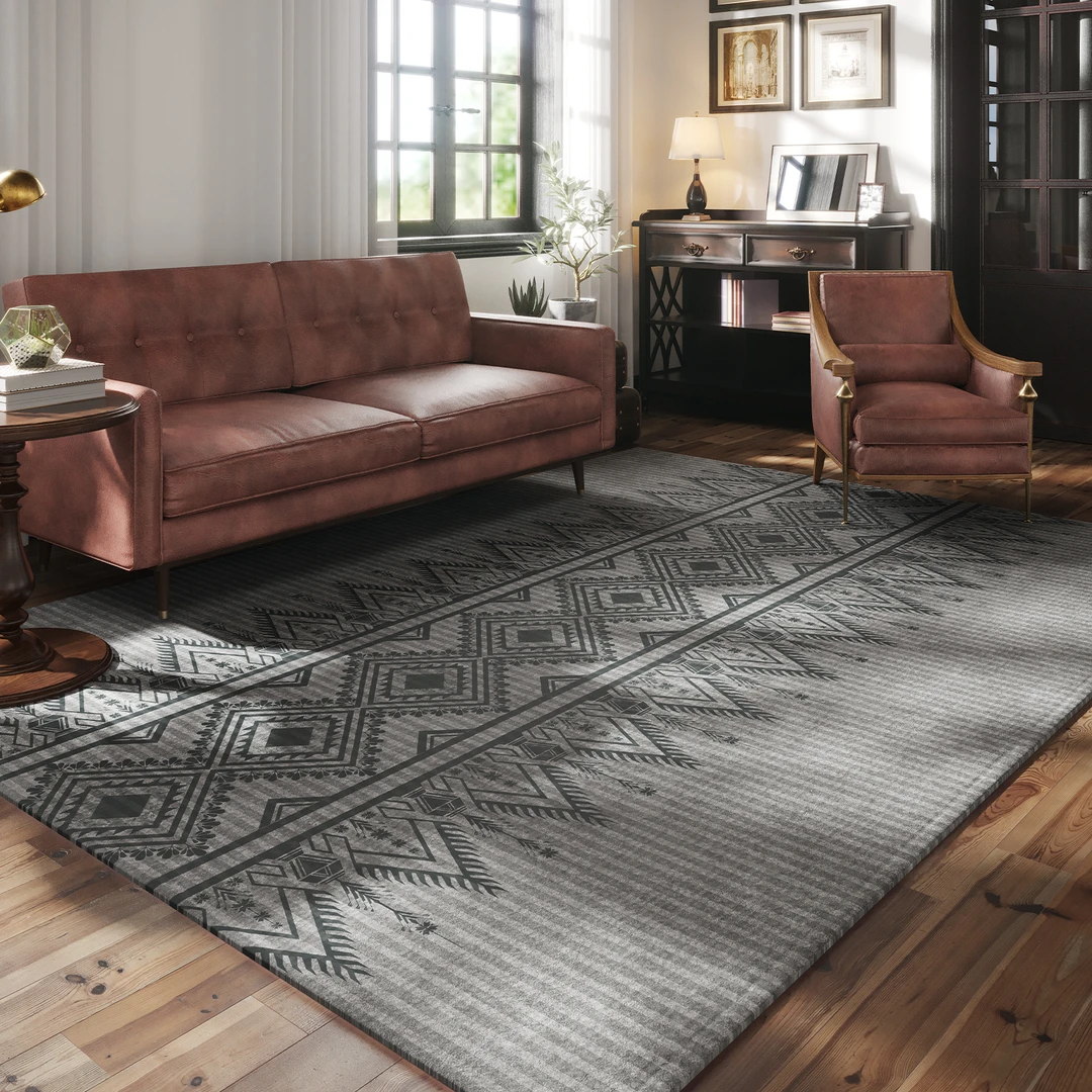 忘忧虫客厅地毯免洗可擦复古沙发茶几垫大面积全铺耐脏防滑地毯