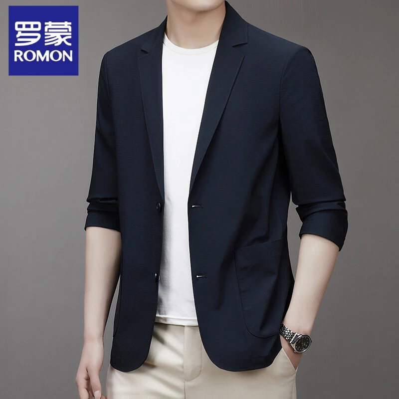Romon/罗蒙防晒服轻奢冰丝西装夏季薄款衣服西服男款休闲西服