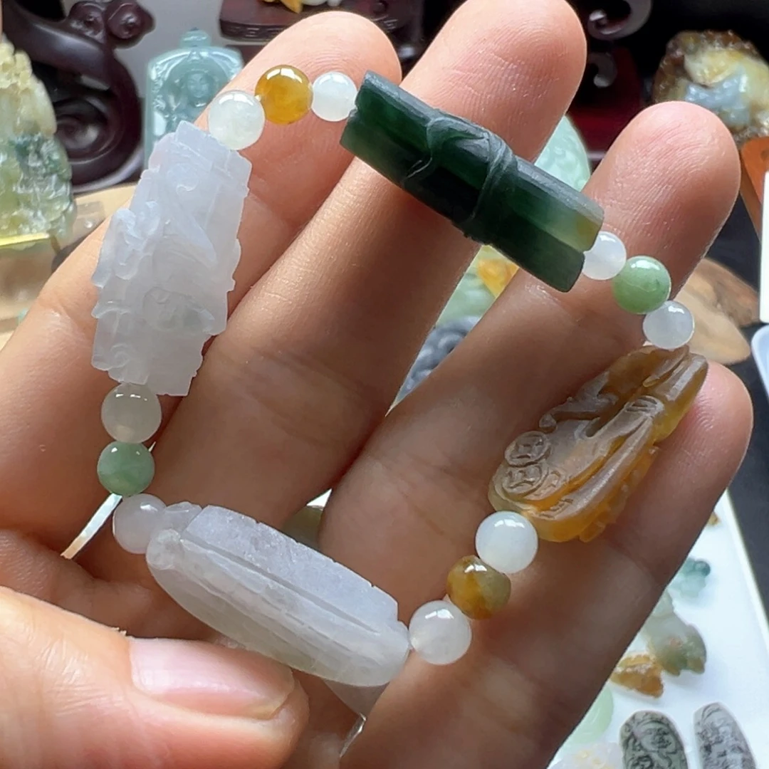 定制翡翠未镶嵌缅甸翡翠A货琴棋书画