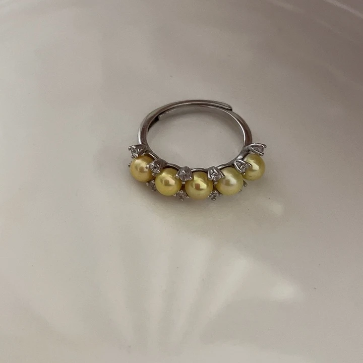 淡水珍珠戒指银S925镶嵌