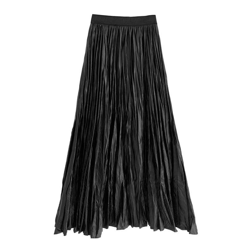 【妍妍专属】高腰中长款半身韩版时尚休闲褶皱百褶裙KN1A709HE