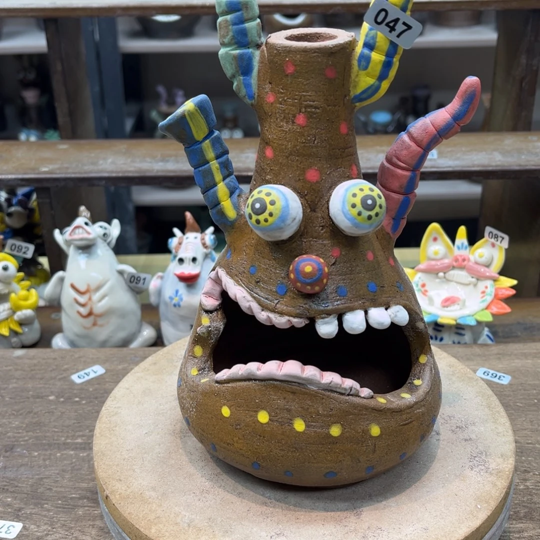 摆件纯手工抽象陶瓷摆件047