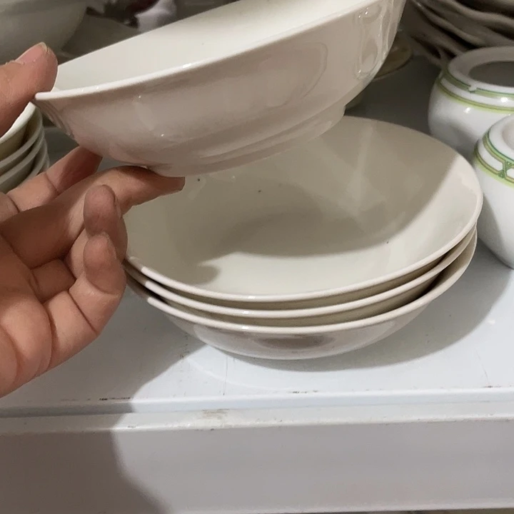 瓷片骨瓷沙拉碗4个 口径15高4