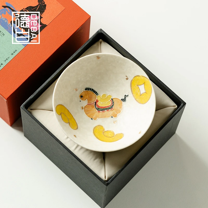 德白茶杯陶瓷普洱杯新款中式喝茶杯子单个品茗杯茶具功夫茶杯茶盏
